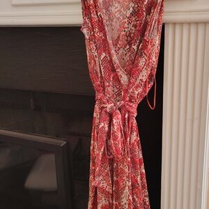 INC International Concepts Red and White Midi Dress